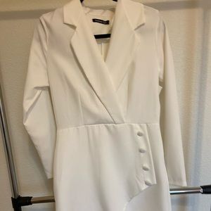 Boohoo White Blazer Dress